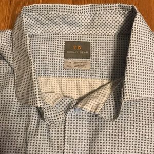 Thomas Dean 100% cotton blue button down shirt